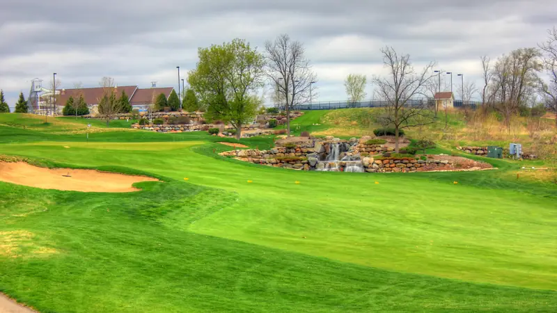 A green golf course on the outskirts of Madison, Wisconsin